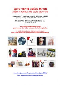 Expo - Vente Idees Japon. Du 1er au 20 décembre 2020 à PARIS 75001. Paris.  11H00